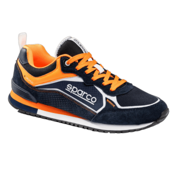 Sparco S-Road Shoes - Navy Blue Fluro Orange
