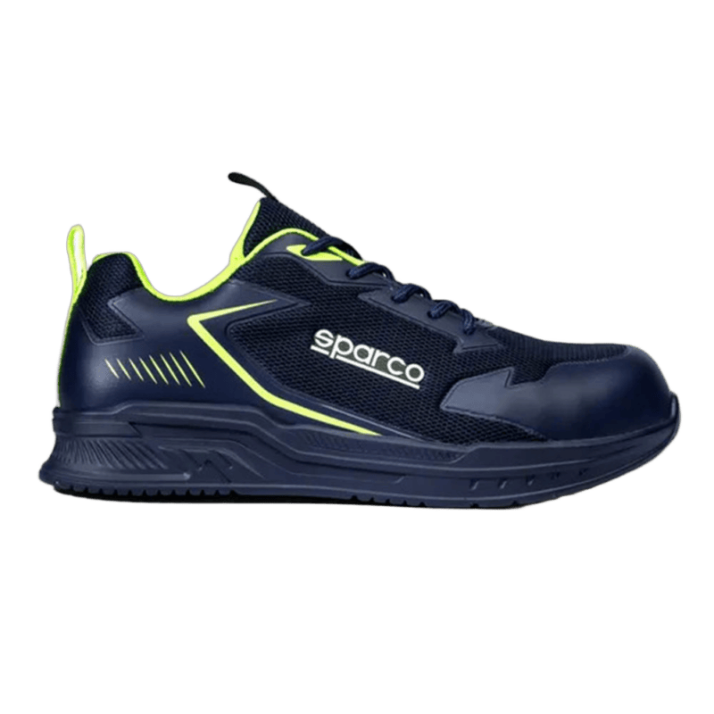 Sparco S1P Turbo Clamp Mechanic Shoe - Navy Blue_Lime-01