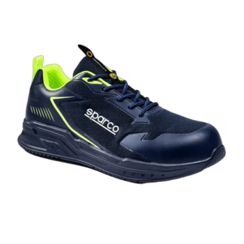 Sparco S1P Turbo Clamp Mechanic Shoe - Navy Blue_Lime