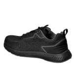 Black racing shoe from Grand Prix Racewear with breathable mesh and durable sole, ideal for motorsport enthusiasts and racers.