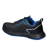 Black and blue Grand Prix Racewear racing shoe with breathable mesh and cushioned sole for motorsport safety and comfort.