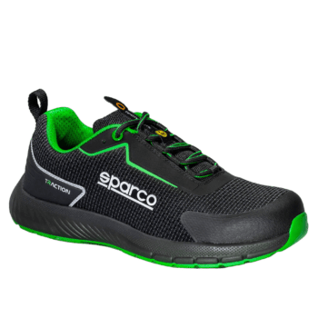 Sparco Traction ESD S1PS SR FO HRO Safety Shoes - Black/Green