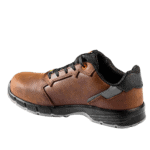 Brown Grand Prix Racewear safety shoe with black sole and laces, designed for motorsport safety and protection.