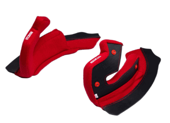 Red and black racing gloves from Grand Prix Racewear designed for motorsport safety and performance.
