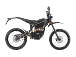Grand Prix Racewear electric mountain bike with black and gold design, suitable for off-road riding and trail adventures.