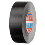 Black racing tape roll with Tesa branding, used for motorsport safety and repairs.