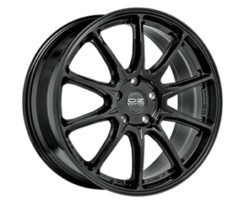 OZ Racing HYPER XT HLT alloy wheel in gloss black, 22x9.5, 5x120 bolt pattern, CB 72.6, ET45, ideal for high-performance vehicles.