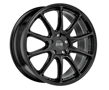 OZ Racing HYPER XT HLT alloy wheel in gloss black, 22x9.5, 5x120 bolt pattern, CB 72.6, ET45, ideal for high-performance vehicles.