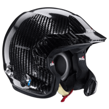 Carbon fibre racing helmet by Grand Prix Racewear, designed for motorsport safety and performance.