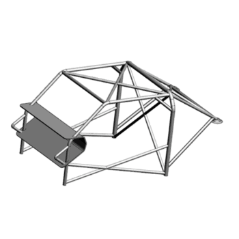 Subaru Impreza roll bar with homologation for racing, designed for safety and performance.