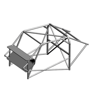 Metal race car chassis frame for Suzuki Swift, lightweight and durable for racing applications.