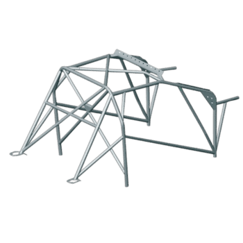 High-quality Honda Type R homologated FIA roll cage for race cars, featuring a robust steel structure with multiple mounting points.