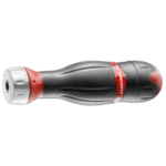 Facom PROTWIST 3 in 1 Blade Holder with ratcheting T-handle and stubby screwdriver, black and red design for professional use.