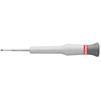 Facom AEF Micro-Tech screwdriver for slotted head screws, ergonomic handle, precision tip, ideal for electronics and detailed work.
