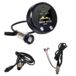 Digital race car temperature gauge with display and sensors for motorsport use.