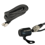 Professional racing microphone with XLR connection and coiled cable for Grand Prix Racewear.