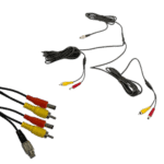 Car audio video RCA cable connectors for car entertainment systems and audio devices.