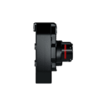 Close-up of a professional racing camera used for high-speed motorsport filming at Grand Prix events.