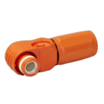 Orange heavy-duty Amphenol power connector for high-performance electrical connections.