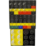 Comprehensive remote control with labelled buttons for TV, DVD, and other devices, featuring colour-coded sections for easy navigation and control.