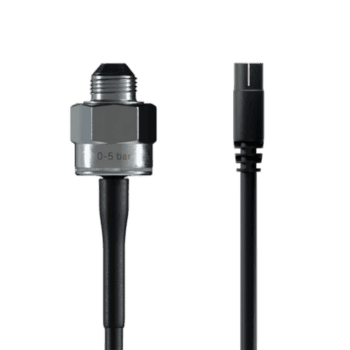 Automotive fuel pressure sensor with black cable for racing applications from Grand Prix Racewear.
