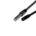 Close-up of a professional-grade sensor and connector cable used in Grand Prix racewear and racing telemetry systems.