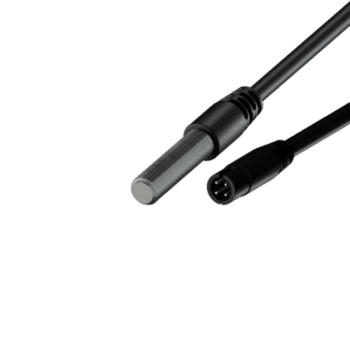 Close-up of a professional-grade sensor and connector cable used in Grand Prix racewear and racing telemetry systems.
