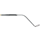Close-up of a golf club with a sleek black and silver design, suitable for professional golf players.