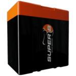 High-performance lithium battery from Subar 3, designed for racewear and motorsport applications, featuring durable casing and advanced power technology.