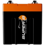 High-performance Super B lithium-ion battery for motorcycle racing and motorsport applications.