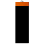 High-performance racing lithium-ion battery with orange top for Grand Prix Racewear.