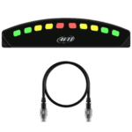 Aim digital lap timer display with green, yellow, and red LED indicators for race timing and performance monitoring.