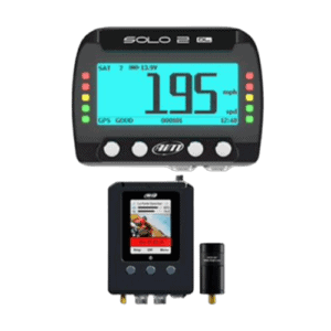 AiM Solo 2 DL with SmartyCam 2.2 GP HD car lap timer and track day kit for motorsport enthusiasts.