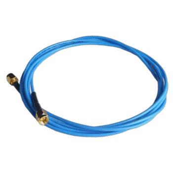 Blue high-quality racing data cable with gold-plated connectors for Grand Prix Racewear equipment.