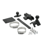 Race car tow hook mounting kit with brackets, screws, and straps for Grand Prix Racewear.