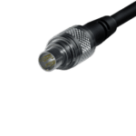 Close-up of a professional audio XLR microphone cable connector for high-quality sound recording.