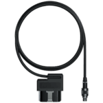 Black racing data cable with connector, used for Grand Prix Racewear motorsport equipment.