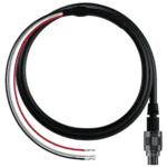 High-quality black power lead with red and black wires for racing electronics, suitable for Grand Prix Racewear applications.