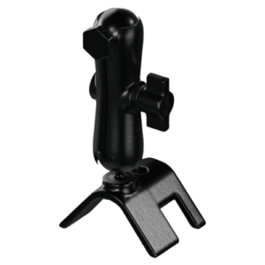 Black racing camera mount for Grand Prix Racewear, designed for secure attachment during motorsport events.
