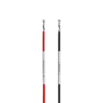 Two Grand Prix Racewear Solo 2 and Solo 2 DL 5 Pin 2M External Power leads with red and black insulation and metal connectors.