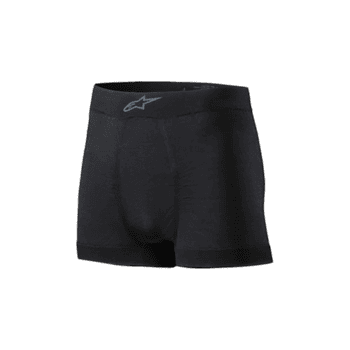 Black racing shorts by Grand Prix Racewear with Alpinestars logo, designed for motorsport enthusiasts and racers.