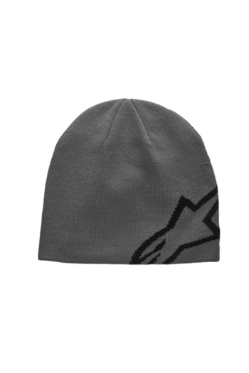 Grey Grand Prix Racewear beanie hat with black logo, ideal for motorsport enthusiasts and racers.
