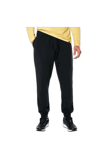 Close-up of black racing trousers with adjustable waistband and side pockets, designed for motorsport safety and comfort.