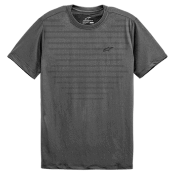 Men's grey Grand Prix Racewear T-shirt with subtle stripe pattern and logo, ideal for motorsport enthusiasts and racers.