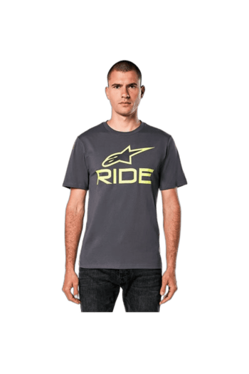 Men's grey Grand Prix Racewear T-shirt with 'RIDE' logo and star graphic, ideal for motorsport enthusiasts and racers.
