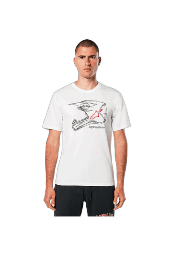 Male model wearing Grand Prix Racewear T-shirt with racing drone graphic, front view, on a white background.