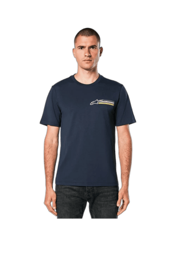 Men's navy blue Grand Prix Racewear T-shirt with racing logo, ideal for motorsport enthusiasts and race events.