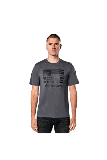 Men's grey Grand Prix Racewear T-shirt with logo, ideal for motorsport enthusiasts and racers.