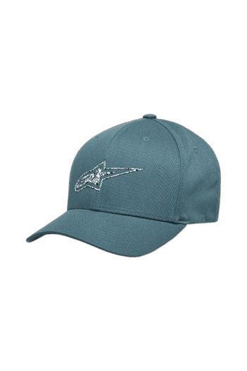 Teal Grand Prix Racewear cap with Alpinestars logo, ideal for motorsport enthusiasts and racing events.