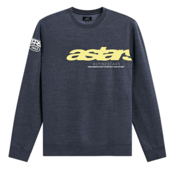 Men's dark grey Astars racing sweatshirt with logo and sponsor patches, ideal for motorsport enthusiasts.